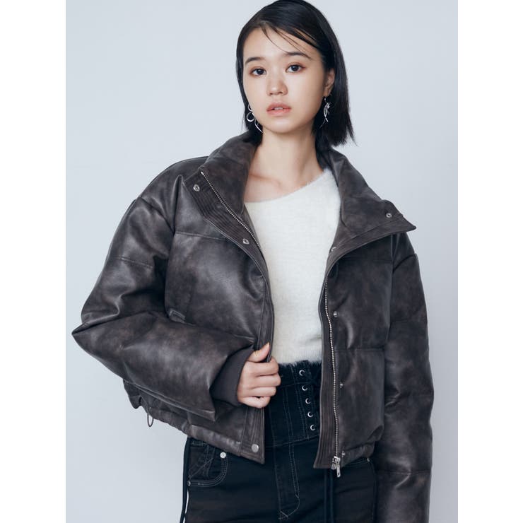 ROOP TOKYO レザージャケット ライダース ベルト付き ショート丈