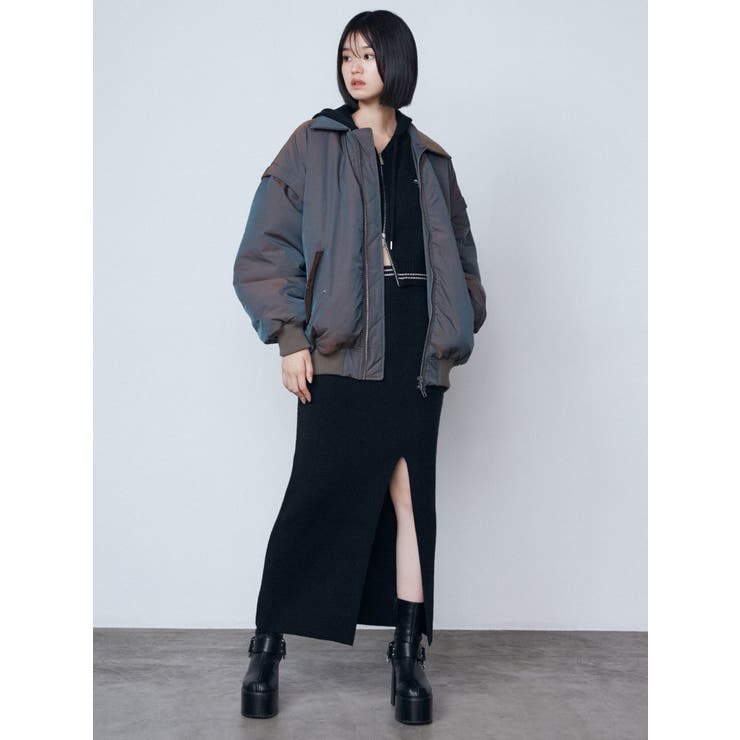 チューズニットフードカーディガン[品番：MKSW0060767]｜EMODA