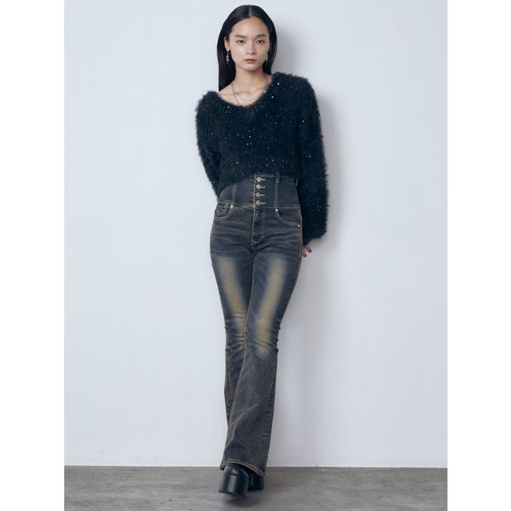 シャギーシークインズニット[品番：MKSW0060799]｜EMODA（エモダ