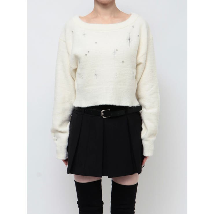 アイボリー | スパークビジューニット | EMODA