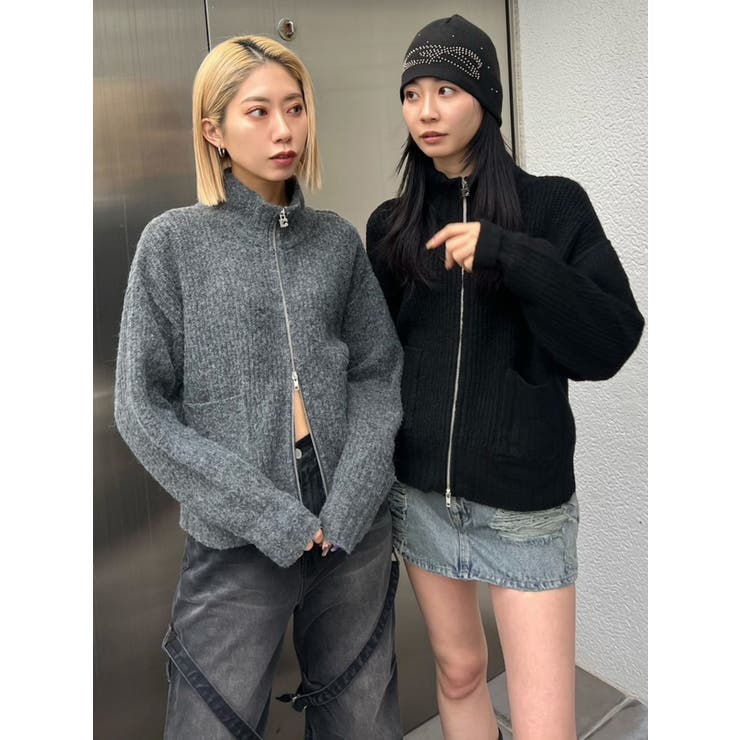 WEB限定】ルーズハイネックリブニット[品番：MKSW0061174