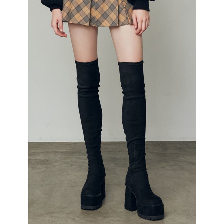 スクエアフィットロングブーツ[品番：MKSW0063159]｜EMODA