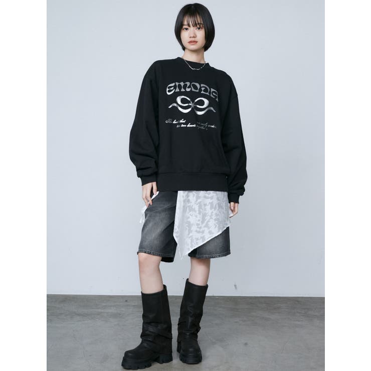 ヴィンテージライクデニムハーフパンツ EMODA ヴィンテージライクデニムハーフパンツ（デニムパンツ）｜EMODA