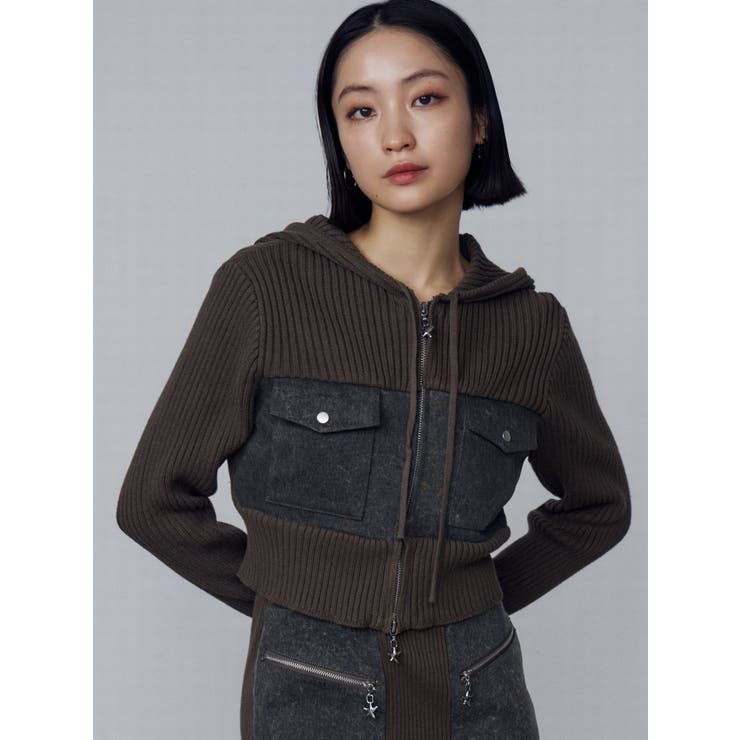 ドッキングポケットニットパーカー[品番：MKSW0062188]｜EMODA