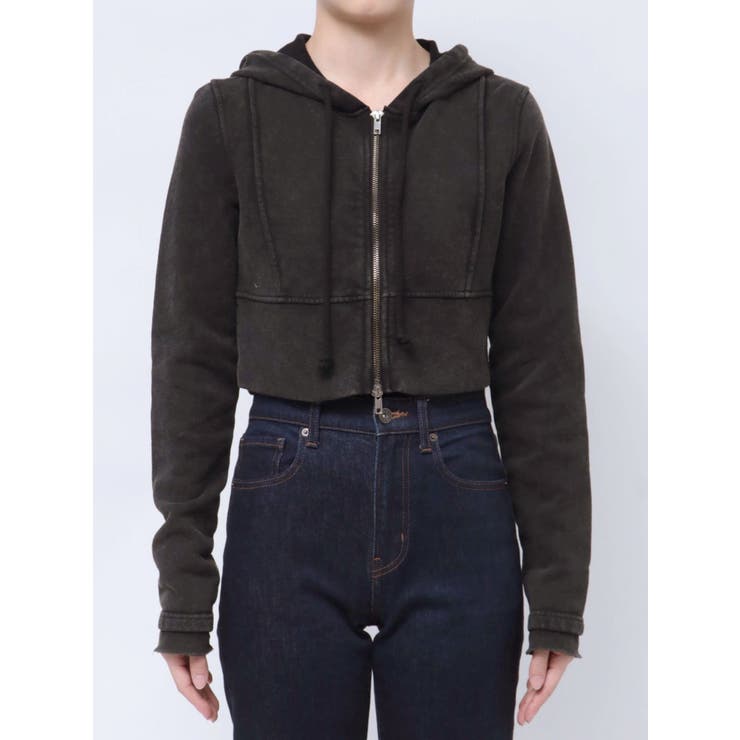 ショートレイヤードフーディー[品番：MKSW0063594]｜EMODA