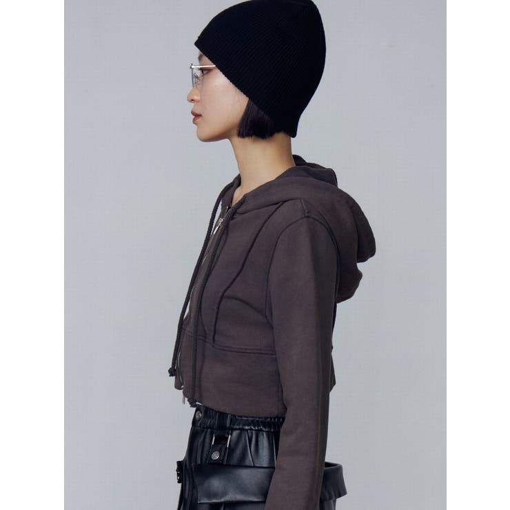 ショートレイヤードフーディー[品番：MKSW0063594]｜EMODA