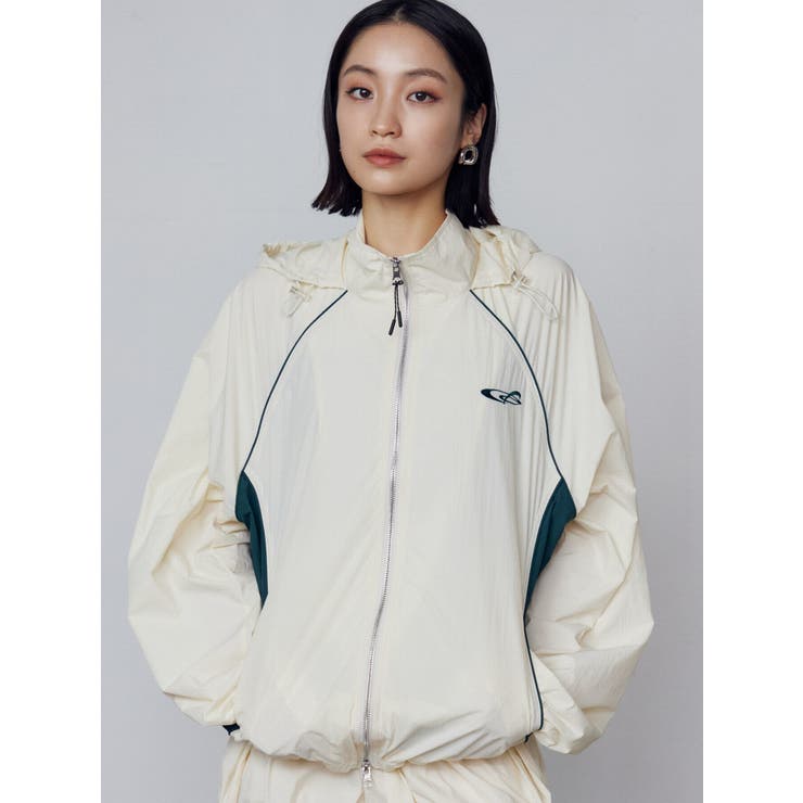 アイボリー | ナイロンジップアップブルゾン | EMODA
