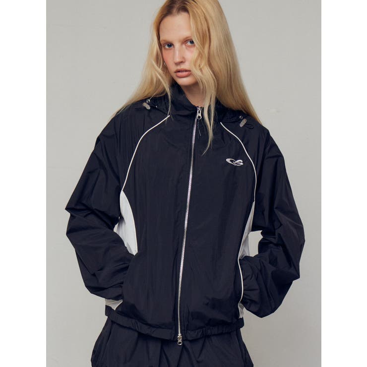 ブラック | ナイロンジップアップブルゾン | EMODA