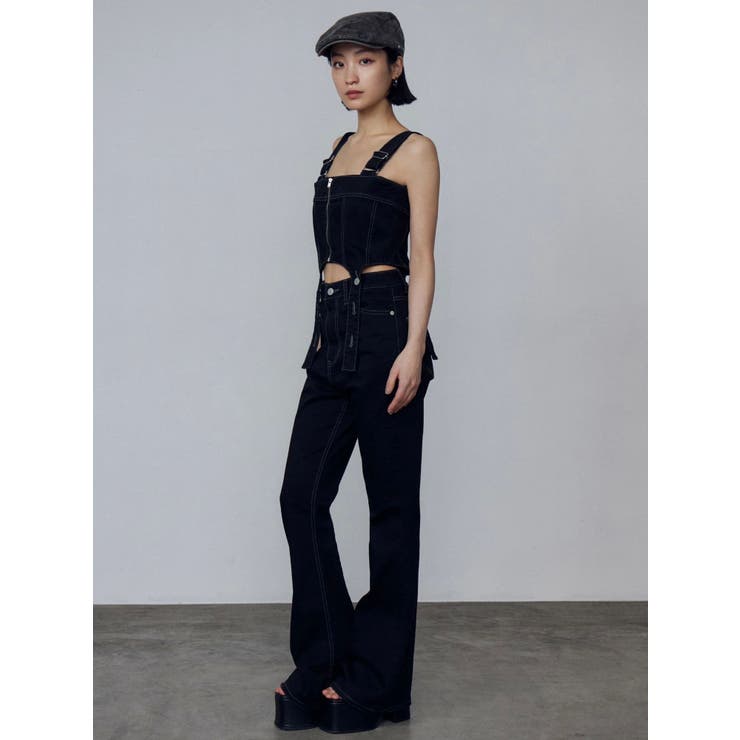 EMODA コルセット ハングデニム サロペット EMODA】コルセットハングデニムサロペットレディース