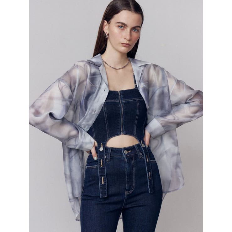 グレー | エアリーリーズシャツ | EMODA