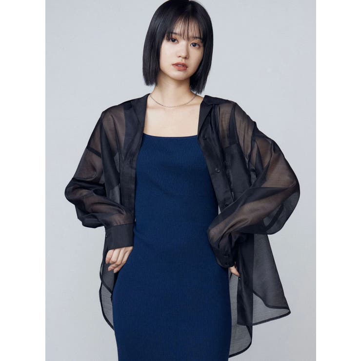 ブラック | エアリーリーズシャツ | EMODA