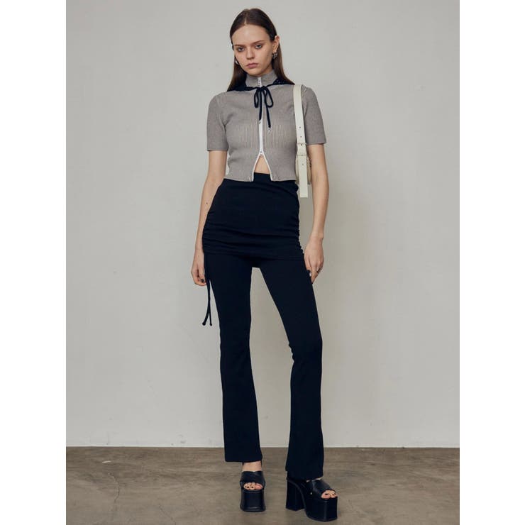 【新品未使用】EMODA ブラック フレアパンツ アウトポケットフレアパンツ[品番：MKSW0055775]｜EMODA（エモダ