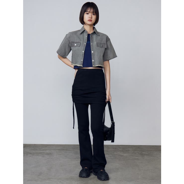 OMMO パンツ スカート レイヤードパンツ タグ付き レイヤードラップスカートパンツ – hellam
