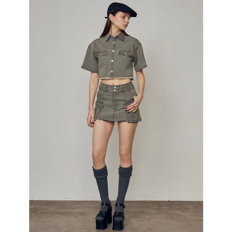 Smooth Mood ♥ Amalka Skirt /追跡付 MA-1 LIKE MINI SKIRT(36 BEIGE): BOTTOMSjosemoon