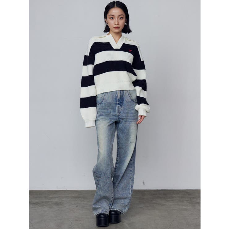 ルーズワイドハイウエストジーンズ | EMODA | 詳細画像24 