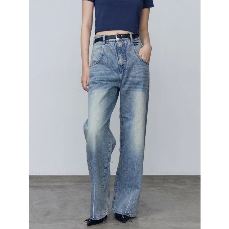 ルーズワイドハイウエストジーンズ | EMODA | 詳細画像3 