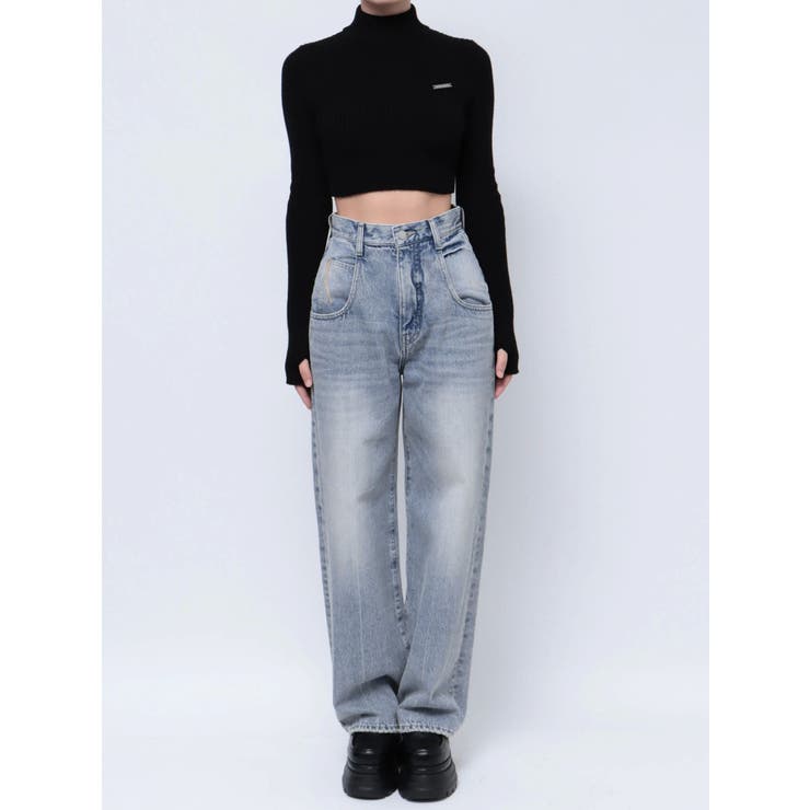 ルーズワイドハイウエストジーンズ | EMODA | 詳細画像33 