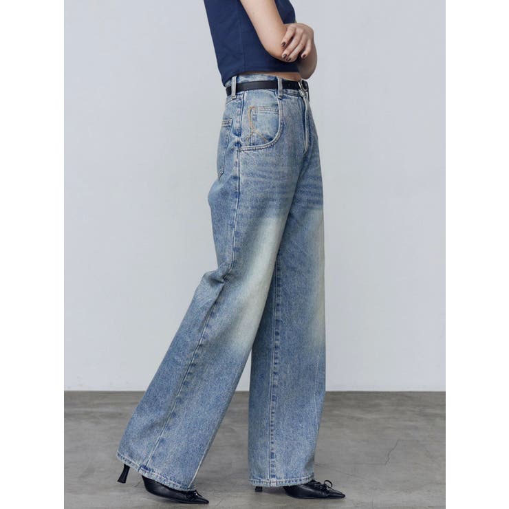 ルーズワイドハイウエストジーンズ | EMODA | 詳細画像4 