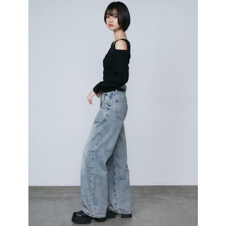 ルーズワイドハイウエストジーンズ | EMODA | 詳細画像8 