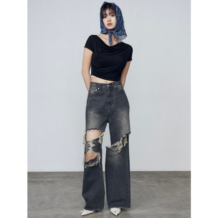 ボールドリップドルーズジーンズ[品番：MKSW0063857]｜EMODA