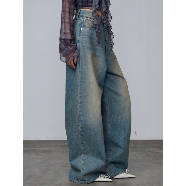 贅沢品 ヴィンテージシェードルーズジーンズ[品番：MKSW0063858]｜EMODA パンツ
