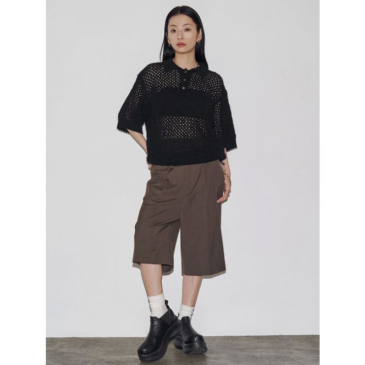【VEQUM】OPEN WORK POLO KNIT | EMODA | 詳細画像12 