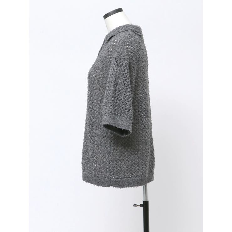 【VEQUM】OPEN WORK POLO KNIT | EMODA | 詳細画像25 