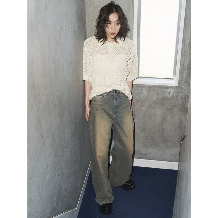 【VEQUM】OPEN WORK POLO KNIT | EMODA | 詳細画像9 