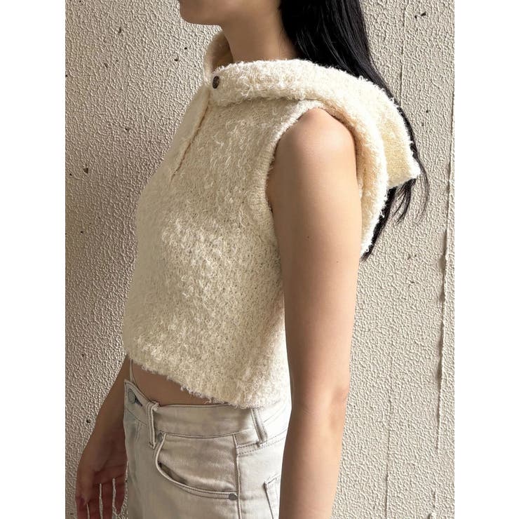 シャギーフードニットタンクトップ | EMODA | 詳細画像10 