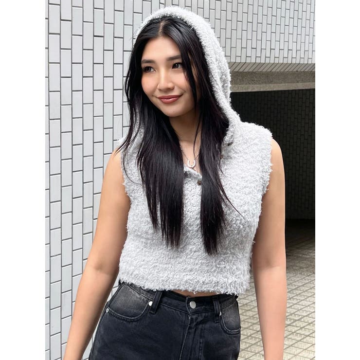 シャギーフードニットタンクトップ | EMODA | 詳細画像17 