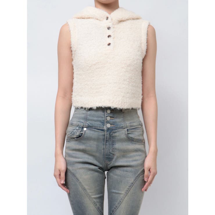 シャギーフードニットタンクトップ | EMODA | 詳細画像21 