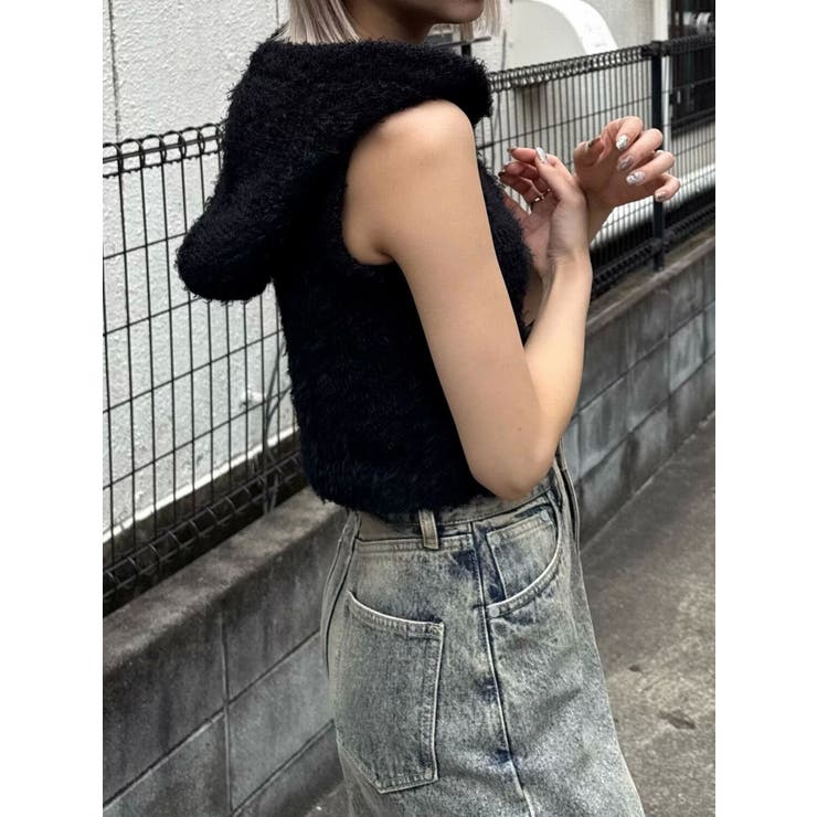 シャギーフードニットタンクトップ | EMODA | 詳細画像3 