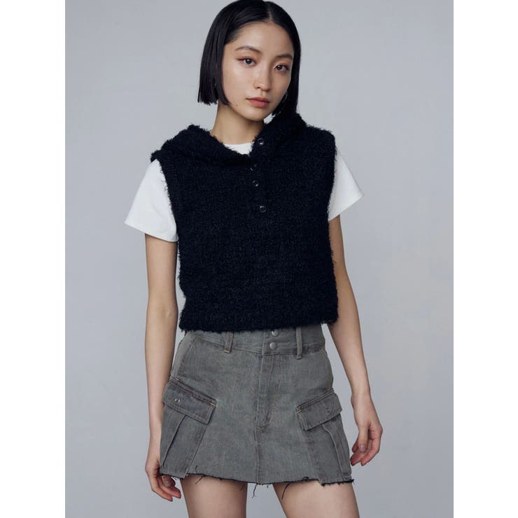シャギーフードニットタンクトップ | EMODA | 詳細画像38 