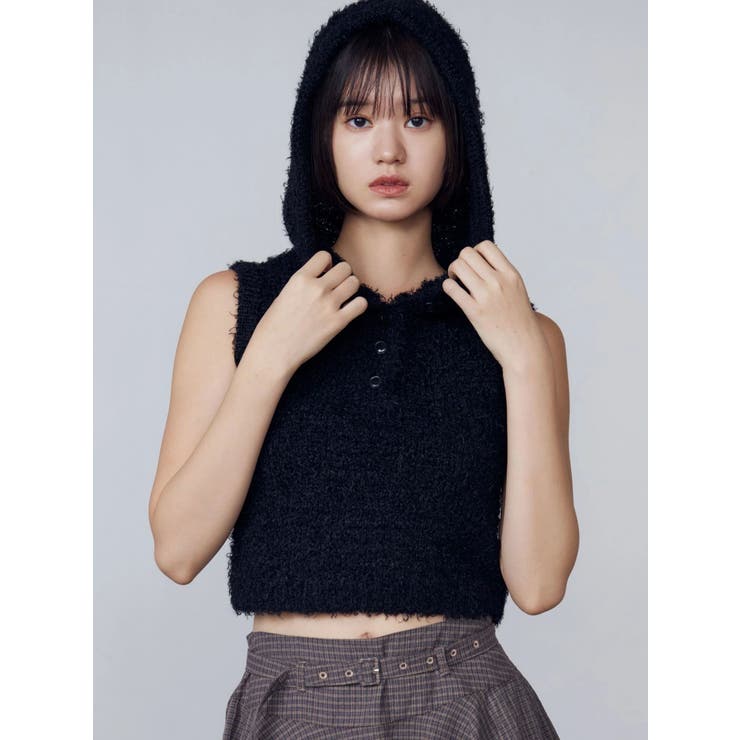 シャギーフードニットタンクトップ | EMODA | 詳細画像43 