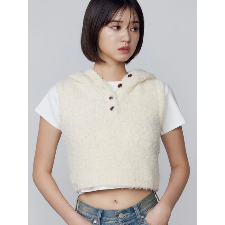 シャギーフードニットタンクトップ | EMODA | 詳細画像49 