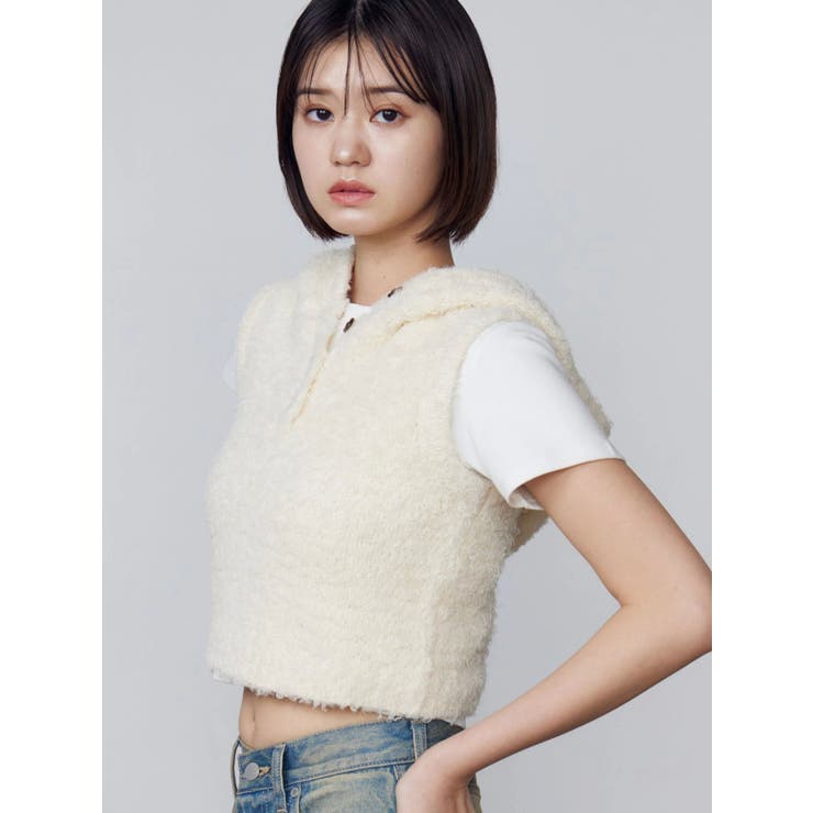 シャギーフードニットタンクトップ | EMODA | 詳細画像50 