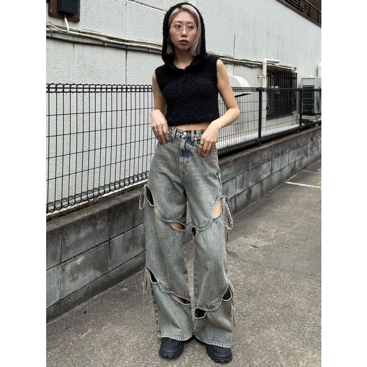 シャギーフードニットタンクトップ | EMODA | 詳細画像7 