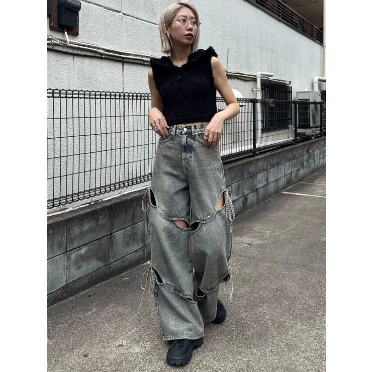 シャギーフードニットタンクトップ | EMODA | 詳細画像8 