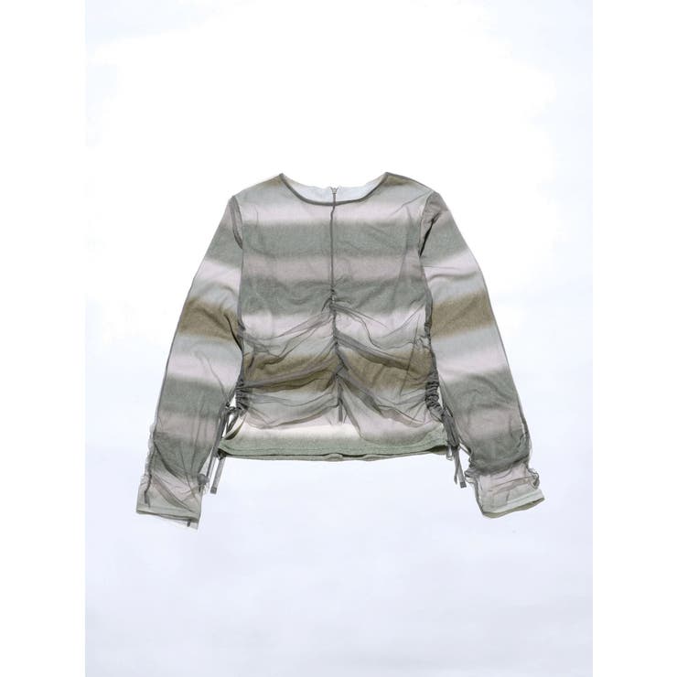 VEQUM】STRING GATHER SHEER TOP[品番：MKSW0063506]｜EMODA