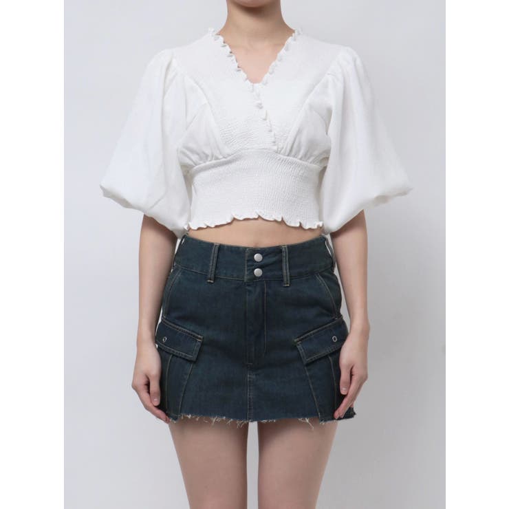 SHIRRING MINI TOP | EMODA | 詳細画像1 