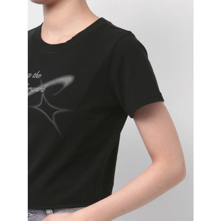 EMODA 新作　Tシャツ EMODA ショートマークロゴロングTシャツ（ブラック