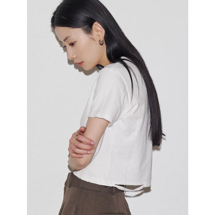 【VEQUM】DAMAGE CROPPED T SHIRT | EMODA | 詳細画像12 
