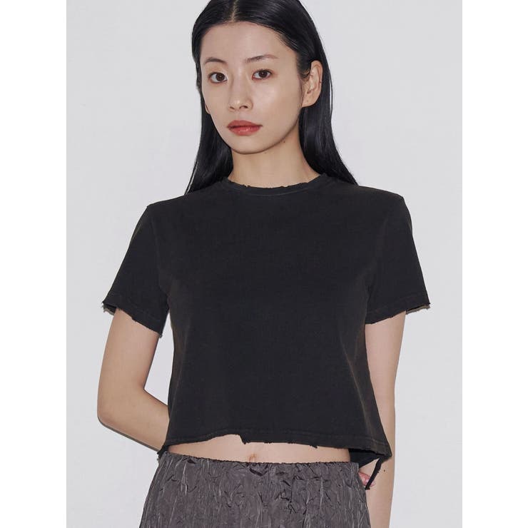 【VEQUM】DAMAGE CROPPED T SHIRT | EMODA | 詳細画像22 