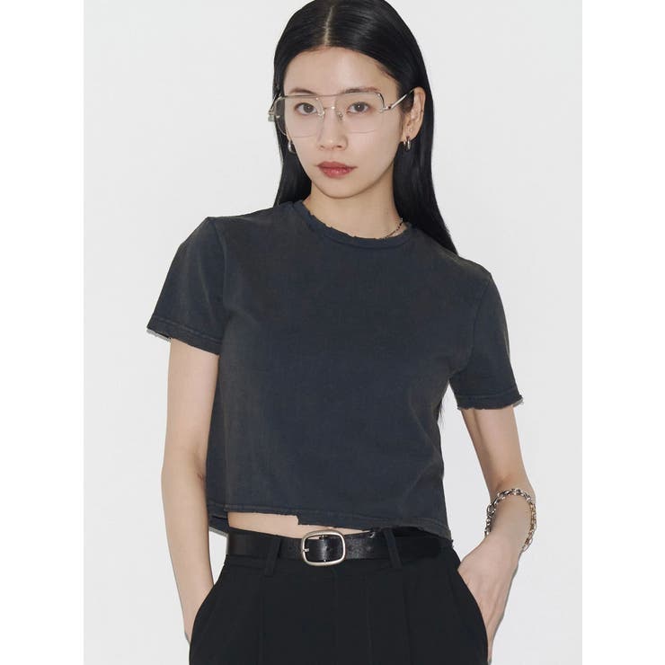 VEQUM】DAMAGE CROPPED T SHIRT[品番：MKSW0063519]｜EMODA