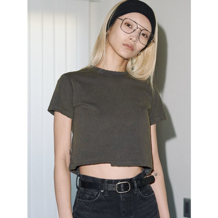 カーキ | 【VEQUM】DAMAGE CROPPED T SHIRT | EMODA