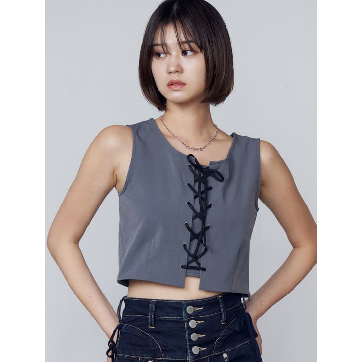 レースアップナイロントップス | EMODA | 詳細画像16 