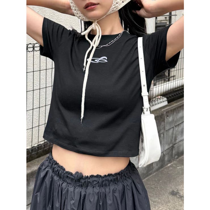 ブラック | ロゴグラデーションミニマルTシャツ | EMODA