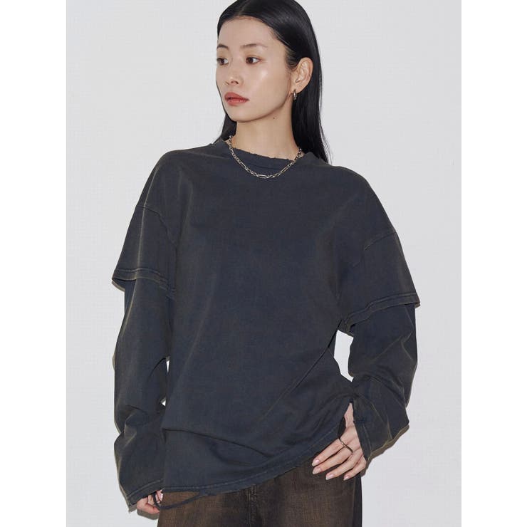 【VEQUM】LAYERED OVER LONG SLEEVE T SHIRT | EMODA | 詳細画像13 