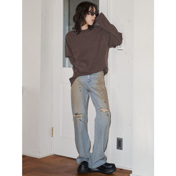 【VEQUM】LAYERED OVER LONG SLEEVE T SHIRT | EMODA | 詳細画像6 