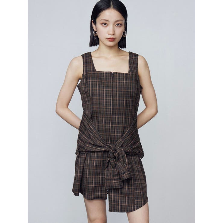 ブラウン | ラップスリーブミニワンピース | EMODA